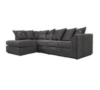Furnishings For Less UK Byron Dundee Chenille Fabric 5 Seater L Shaped Corner Sofa Grey or Light Grey Left Hand Facing in Dark Grey Furnishings For Less UK Dark Grey