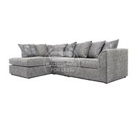 Furnishings For Less UK Byron Dundee Chenille Fabric 5 Seater L Shaped Corner Sofa Grey or Light Grey Left Hand Facing Furnishings For Less UK Light Grey
