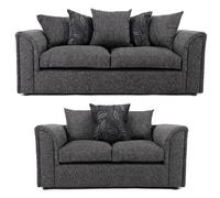 Furnishings For Less UK Byron Dundee Chenille Fabric Sofa Set 3 & 2 Seater sofa Grey or Light Grey Furnishings For Less UK Grey