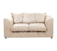 Furnishings For Less UK Casper Chenille 2 Seater Sofa Scatter Back Curved Arm in Beige Furnishings For Less UK Beige