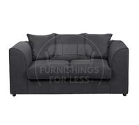 Furnishings For Less UK Casper Chenille 2 Seater Sofa Scatter Back Curved Arm in Black Furnishings For Less UK Black