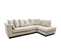 Furnishings For Less UK Casper Chenille Large 5 Seater L Shaped Corner Sofa Right Hand Facing in Beige Furnishings For Less UK Beige