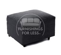 Furnishings For Less UK Casper Soft Chenille Fabric Black Footstool Sofa Accessory