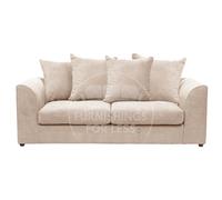 Furnishings For Less UK Casper Soft Chenille Fabric Fabric 3 Seater Sofa Beige - Scatter Back