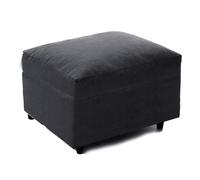 Furnishings For Less UK Casper Soft Chenille Fabric Footstool Sofa Accessory in Black Furnishings For Less UK Black