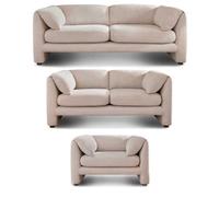 Furnishings For Less UK Chester 3 Piece Boucle Cream Fabric Sofas 3 + 2 + 1