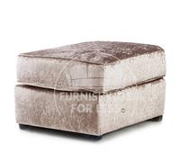 Furnishings For Less UK Crystal / Chelsea Soft Crushed Velvet Fabric Mink Footstool Sofa Accessory