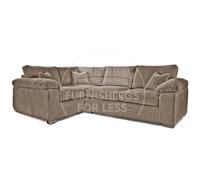 Furnishings For Less UK Delta Large 4 Seater Corner Sofa Left Hand Facing Jumbo Cord L Shape in Camel Furnishings For Less UK Camel Large