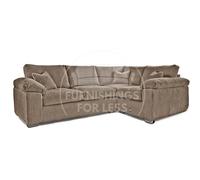 Furnishings For Less UK Delta Large 4 Seater Corner Sofa Right Hand Facing Jumbo Cord L Shape in Camel Furnishings For Less UK Camel Large