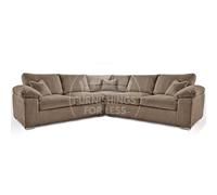 Furnishings For Less UK Delta Large 5 Seater Corner Sofa Jumbo Cord L Shape in Camel Furnishings For Less UK Camel Large