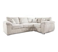 Furnishings For Less UK Delta Large Cream 4 Seater Corner Sofa Right Hand Facing Jumbo Cord L Shape