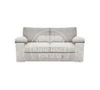 Furnishings For Less UK Delta Large Fabric 2 Seater Sofa Padded Arms Jumbo Cord Silver