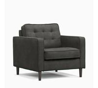 Furnishings For Less UK Eden Graphite Chenille Fabric Boxed Arm Single Seater Armchair