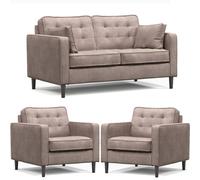 Furnishings For Less UK Eden Pewter Chenille Fabric 3 Piece Sofa Suite 2 Seater And 2 Armchairs
