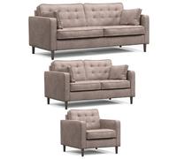 Furnishings For Less UK Eden Pewter Chenille Fabric 3 Piece Sofa Suite 3 Seater, 2 Seater And Armchair