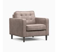 Furnishings For Less UK Eden Pewter Chenille Fabric Boxed Arm Single Seater Armchair