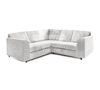 Furnishings For Less UK Ferguson Silver 5 Seater Fabric Corner Sofa L Shaped Jumbo Cord - Full Back