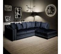 Furnishings For Less UK Kensington Deluxe Chenille Corner Sofa 3 - 4 Seater L Shaped Corner Sofa Right Hand Facing Charcoal or Seal Furnishings For Less UK Charcoal