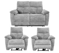 Furnishings For Less UK Kent Electric Reclining 3 Piece Sofa Suite 2 + 1 + 1 Grey Furnishings For Less UK Grey