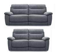 Furnishings For Less UK Keswick Electric Reclining Grey Fabric Sofa Suite