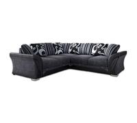 Furnishings For Less UK Lisbon Black And Grey L Shaped 5 Seater Fabric Corner Sofa