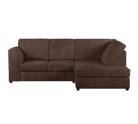 Furnishings For Less UK Luxor Chocolate Jumbo Cord 4 Seater Corner Sofa Right Hand Facing - Full Back