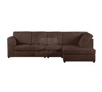 Furnishings For Less UK Luxor Chocolate Jumbo Cord Large 5 Seater Corner Sofa Long Right Hand Facing - Full Back