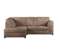 Furnishings For Less UK Luxor Coffee Jumbo Cord 4 Seater Corner Sofa Left Hand Facing - Full Back