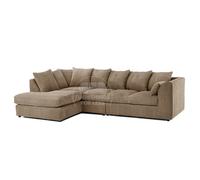 Furnishings For Less UK Luxor Coffee Jumbo Cord Large 5 Seater Corner Sofa Long Left Hand Facing