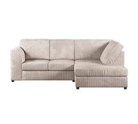 Furnishings For Less UK Luxor Cream Jumbo Cord 4 Seater Corner Sofa Right Hand Facing - Full Back