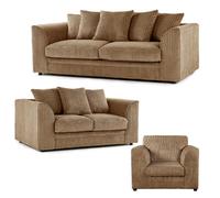 Furnishings For Less Luxor Full Jumbo Cord 3 Piece Suite - Scatter Back - Coffee