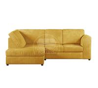 Furnishings For Less Luxor Cord Fabric 4 Seater Corner Sofa Full Back - Mustard - Left Hand Facing