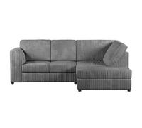Furnishings For Less UK Luxor Jumbo Cord 4 Seater Corner sofa Right Hand Facing - Full Back in Grey Furnishings For Less UK Grey