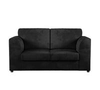 Furnishings For Less UK Luxor Jumbo Cord Fabric 2 Seater Sofa - Fullback Black
