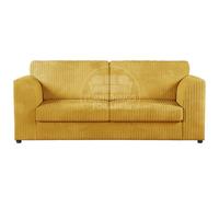 Furnishings For Less UK Luxor Jumbo Cord Fabric 3 Seater Sofa - Fullback Mustard