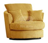 Furnishings For Less UK Luxor Jumbo Cord Fabric Single Seater 360 Degree Swivel Chair Sofa Accessory in Mustard Furnishings For Less UK Mustard
