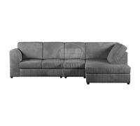 Furnishings For Less UK Luxor Jumbo Cord Large 5 Seater Corner Sofa Long Right Hand Facing - Full Back in Grey Furnishings For Less UK Grey