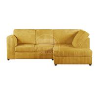 Furnishings For Less UK Luxor Mustard Jumbo Cord 4 Seater Corner Sofa Right Hand Facing - Full Back