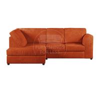 Furnishings For Less UK Luxor Orange Jumbo Cord 4 Seater Corner Sofa Left Hand Facing - Full Back