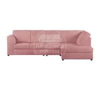 Furnishings For Less UK Luxor Pink Jumbo Cord Large 5 Seater Corner Sofa Long Right Hand Facing - Full Back