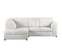 Furnishings For Less UK Luxor Silver Jumbo Cord 4 Seater Corner Sofa Left Hand Facing - Full Back