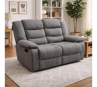 Furnishings For Less UK Manhattan Grey 2 Seater Fabric Reclining Sofa Recliner