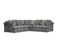 Furnishings For Less UK Mellors Pewter Grey or Stone Beige Chenille 5 Seater Corner Sofa L Shaped 2 Corner 2 Scatter Back in Charcoal Furnishings For Less UK Charcoal