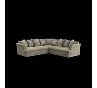 Furnishings For Less UK Mellors Pewter Grey or Stone Beige Chenille 5 Seater Corner Sofa L Shaped 2 Corner 2 Scatter Back Furnishings For Less UK Beige