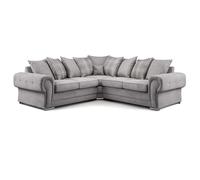 Furnishings For Less UK Milan 5 Seater L Shaped 2 Corner 2 Sofa Scatter Back Chesterfield Grey Furnishings For Less UK Grey