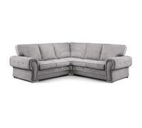 Furnishings For Less UK Milan 5 Seater L Shaped Corner Sofa Full Back Chesterfield Arms Grey 2 Corner 2