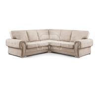 Furnishings For Less UK Milan 5 Seater L Shaped Corner Sofa Full Back Chesterfield Arms Mink 2 Corner 2