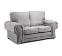 Furnishings For Less UK Milan Fabric 2 Seater Sofa Grey Fabric Full Back Chesterfield Style