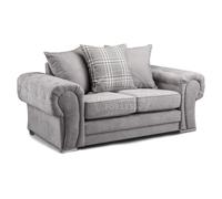 Furnishings For Less UK Milan Fabric 2 Seater Sofa Grey Fabric Scatter Back Chesterfield Style Furnishings For Less UK Grey