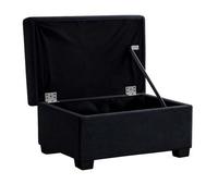 Furnishings For Less UK Milan Footstool With Storage Black Fabric Manual Lift Lid Pouffe